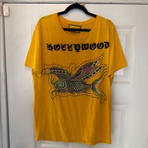 Gucci Graphic Yellow Studded Hollywood T-Shirt size L